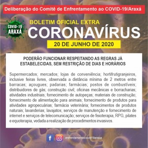 Prefeitura e Comitê COVID-19/Araxá divulgam lista do que abre e fecha esta semana