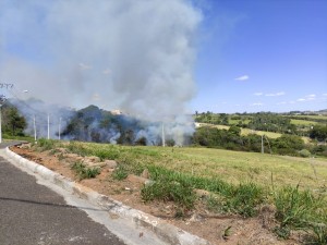 Bombeiros combatem incêndio em Área de Preservação Permanente