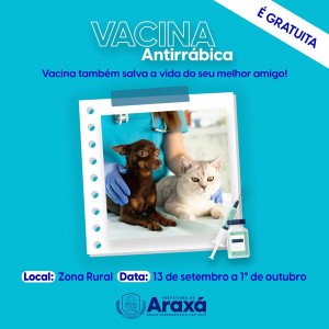 Vacinação antirrábica terá início na zona rural