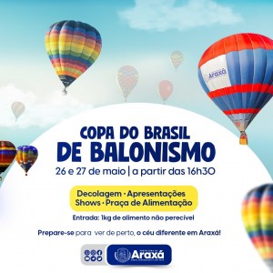 Copa do Brasil de Balonismo é atração do fim-de-semana em Araxá