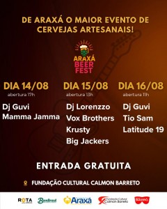 Araxá Beer Fest será realizado na Fundação Cultural Calmon Barreto