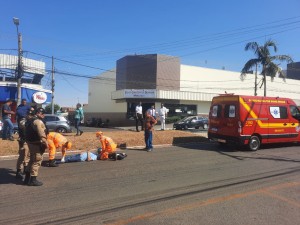 Acidente de trânsito ” Vítima de colisão entre automóvel e motocicleta”