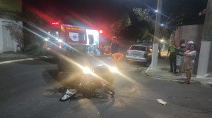 Motociclista de 37 anos é vitima de acidente entre moto e carro