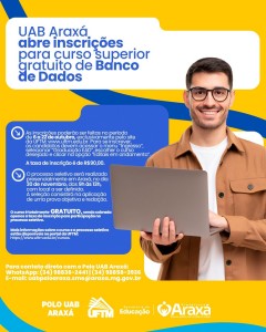 UAB Araxá abre inscrições para curso superior gratuito de Banco de Dados