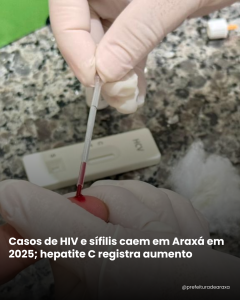 Casos de HIV e sífilis caem em Araxá em 2025