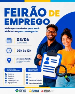 Feirão do Emprego oferece cerca de 600 vagas em Araxá