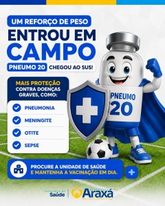 Pneumo 20 passa a integrar calendário vacinal infantil da rede pública em Araxá