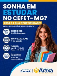 Araxá oferece preparação gratuita para processo seletivo do CEFET