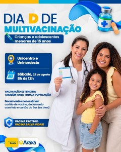 Dia D de Multivacinação acontece neste sábado (22)