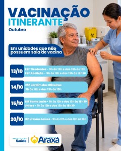 Prefeitura leva vacinação itinerante a 12 unidades de saúde em outubro (2)